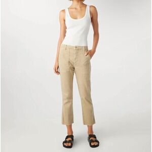 NWT AMO Easy Army Trouser Khaki Straight Leg Cropped Pants Size 25